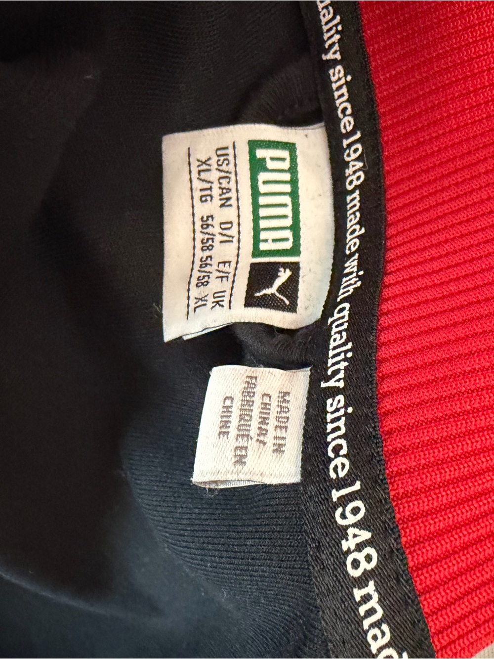 Puma Black Jacket with Red Accents and White Stripes - Picture 10 of 15